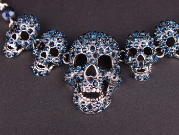 Esqueleto Gargantilha, Brincos Pulseiras Conjuntos Vintage Skull Conjuntos de Jóias Retro Festa de Halloween Traje Jóias para Mulheres