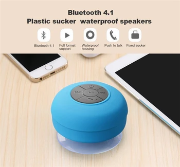 Mini sem Fio Bluetooth alto-Falante Portátil à prova d'água de Chuveiro alto-Falantes para o IPhone Xaomi a reprodução de MP3, Blue Tooth Mão Livre alto-Falante de Carro