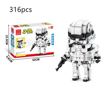288pcs Star Wars bebê yoda Mandalorianas Darth Maul Batalha Edificável Figura de Ação Bonecas de PVC em Miniatura Bloco de Stormtrooper Brinquedos