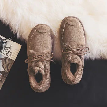 SWONCO Sapatos femininos T Novo 2019 Grossas Botas de Neve de Moda Selvagem Baixo Para Ajudar a Televisão Sapatos de Algodão das Mulheres Não-deslizamento Quente Sapatos
