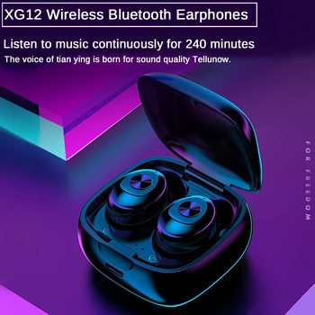 XG12 TWS Bluetooth 5.0 Fone de ouvido Estéreo sem Fio Earbus APARELHAGEM hi-fi de Som Esporte Fones de ouvido mãos livres Gaming Headset com Microfone para Telefone