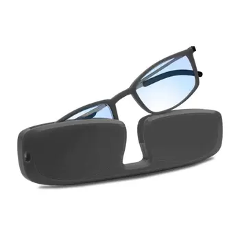 Mini Anti-Luz Azul Óculos de Leitura de Forma Retangular Ultra-Leve Com Chave de Caso da Cadeia para O dia-a Levar -4 Cores de Óculos