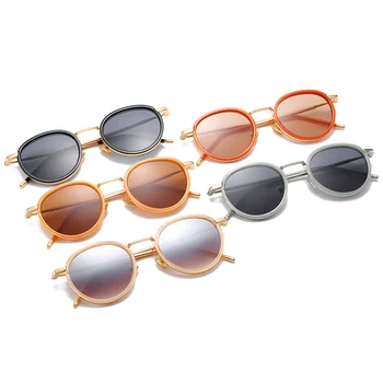SHAUNA Vintage Mulheres Ronda os Óculos de sol Retro Clássico Geléia Quadro de Homens, Óculos de Sol UV400