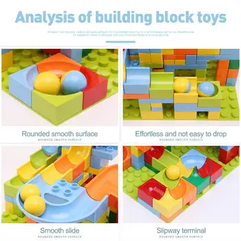 Pickwoo D6 40 a 201 Pcs Mármore Corrida Executar DIY Labirinto Bolas de Blocos de Construção Duploed Funil de Slide em Tamanho Grande Tijolos de Brinquedos Educativos
