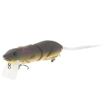 8cm/16g de Pesca Isca Artificial de Plástico Mouse Atração Especial Cauda Design Rat Pesca Isca Isca de Peixe Com Gancho de Agudos Multi Jointe