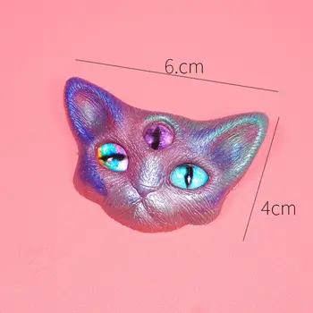 Diabo cabeça de gato cola molde de silicone Pingente de DIY crystal cola material eléctrico de três eyed cabeça de gato semi tridimensional chifres gato