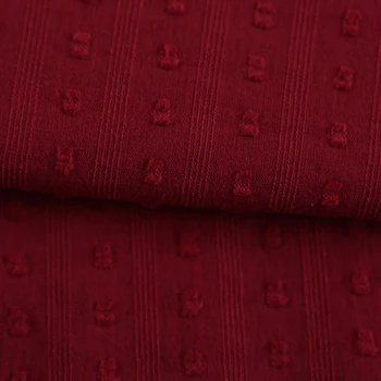 100cm*143 centímetros de Qualidade de Puro Algodão Tecido DIY Macio Vestido de Verão Material: Bolinhas de Jacquard