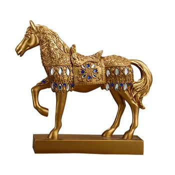Diamante de Pé, a Cavalo, Estátua de Cavalo Arte Figura Decorativa, Casa & Decoração do Escritório Enfeites para Mesa Estante Armário do Vinho