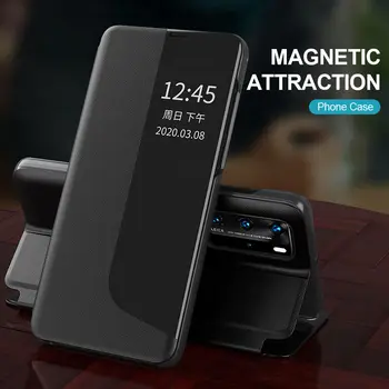360 Magnético De Adsorção Caso De Telefone Huawei P40 Pro Choque Suave Back Flip Cover Para Hawei P40 Lite P30 Luz P20 Pro Coque