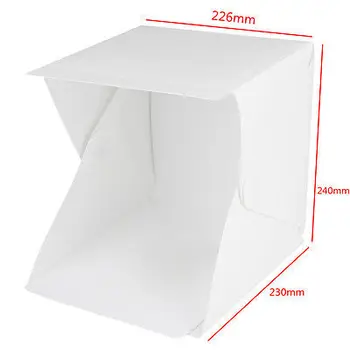 Quente Portátil Lightbox Mini Estúdio de Fotografia Fotografia Tenda Dobrável caixa de Luz, Kit de pano de Fundo Cubo Caixa Construído de Luz Sala 9