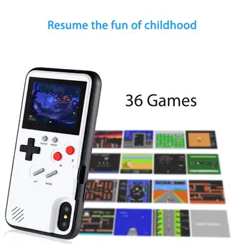 Gameboy Caso para o iPhone 6 6 7 8 Plus X XS Max XR 1Pro MAX ,3D Retro Gameboy Estilo de Design da Capa de Silicone Caso com 36 Pequenas Jogo