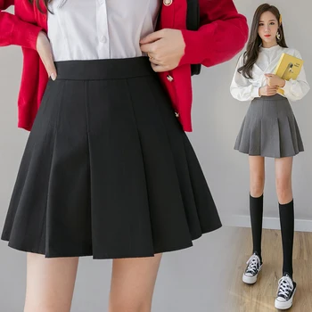 Preppy style mini saias plissadas primavera verão cintura alta a linha de tutu shorts saia aluno preto saia bonito harajuku mujer falda