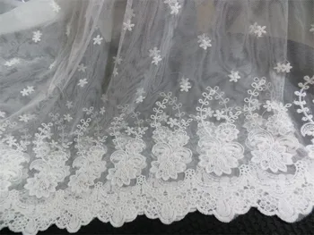 45cm Artesanal DIY Acessórios de Vestuário Bordado Branco do Laço de Cortinas de Tecido, Sofá Guarnição do Laço para o Vestido de Casamento Decoração
