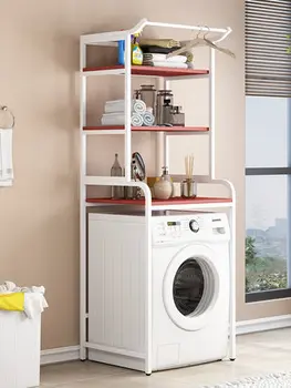 Máquina de lavar roupa wc rack do teto ao Chão, varanda, casa de Banho rack multifuncional