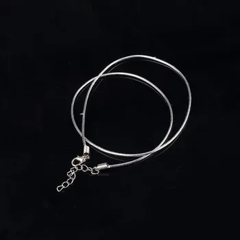 Cor prata cera corda de fio de rosca colar tom de fecho lagosta chocker colar de ajuste pingente de DIY, moda jóias 100pcs 1,5 mm
