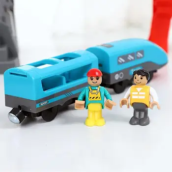 Trem elétrico de Brinquedo Definido por Voz do Som da Transmissão Brinquedo infantil Trem Compatível Madeira Faixa de Segurança Material Plástico