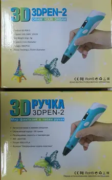 3DPEN-2 impressão de caneta 1,75 mm ABS Smart 3d canetas para desenho com Filamento de DIODO emissor de luz para os presentes Crianças com AU/EUA/reino UNIDO/UE plug