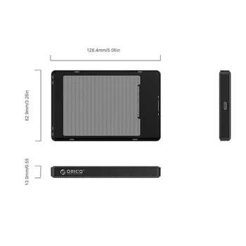 ORICO HDD Caso SATA de 2,5 polegadas para Tipo C SSD Adaptador para Samsung Seagate SSD de 2 tb 4 TB de Disco Rígido Unidade de Caixa Externa de HDD