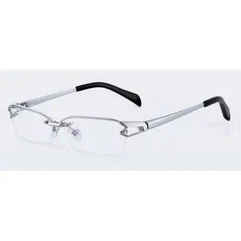 KJDCHD Titânio Puro Metade sem aro de Negócios Óculos de Armação de Óculos da Moda de Miopia Quadro FML