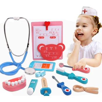 As Crianças Brincam De Médico Jogo Brinquedo De Crianças Simulação Hospital Fingir Médicos Kit Infantil Estetoscópio Cosplay Brinquedos