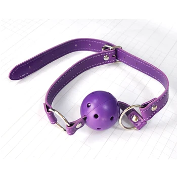 Alta Qualidade Preto e Roxo Peles Kit-venda colar de bola mordaça Novo BD019