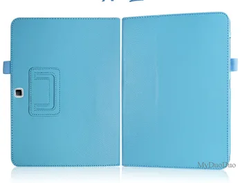 Capa Case Para Samsung Galaxy Tab 4 10.1 T530 T531 SM-T530 Suporte articulado de Lichia Estilo PU Couro Smart Proteção Tablet Capa+Película