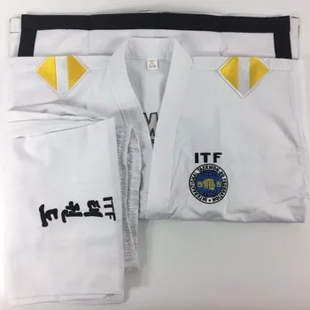 Taekwondo ITF de Assistente de Instrutor Uniforme Dobok Com 1 a 3 Dan Slides