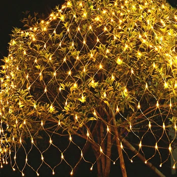 Solar Net LED Luzes de corda 8 Modos de 1.1*1,1 M 2*3M Festival de Decoração de Natal de Ano Novo Festa de Casamento Cortina de Garland Luz