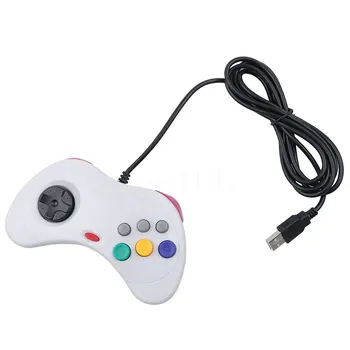 Kebidu 1PCS USB com Fio Gamepad 6 Botões do Controlador de Jogo JoyPad Joystick Para a Sega para o Sistema de Saturno Estilo para PC Para Mac
