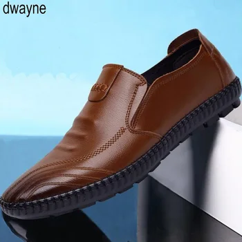 Homens Sapatos Mocassins De Couro Casual Sapatos De Homens Flats Mocassins De Deslizamento Macio Para Homens Vadios Condução Sapatos Masculinos 2019
