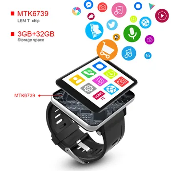 DM100 4G 2.86 Polegadas Tela Smart Watch Android 7.1 OS Telefone de 3 GB, 32GB, Câmera 5MP 480*640 Tela Ips 2700mah Bateria Smartwatch