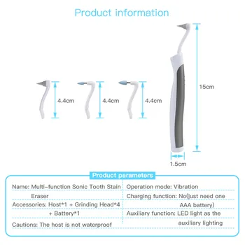 2 Conjuntos Elétricos de Vibração de Sonic Dentes de Moagem de Goma Massageador de Limpeza Dentária Clareamento de Higiene Oral com Super Brilhante luz LED