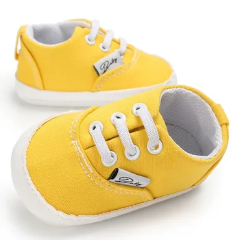A primavera e o Outono 0-1 anos de idade, meninos e meninas solas de borracha antiderrapante casuais sapatos de criança do bebê de cor sólida criança sapatos