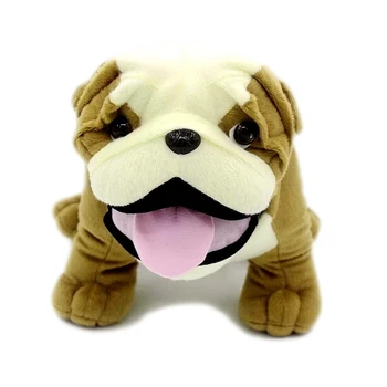 Brinquedo de pelúcia Cães Bulldog inglês Realistas 30cm