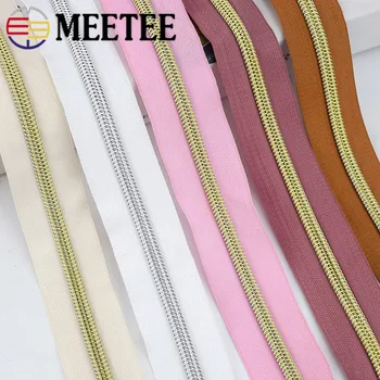 Meetee 2/4/8Meters 5# Nylon Bobina Código de Zíperes Decoração DIY de Costura Sacos de Bolsa de Vestuário de Zip Material de Acessórios Coloridos Disponível
