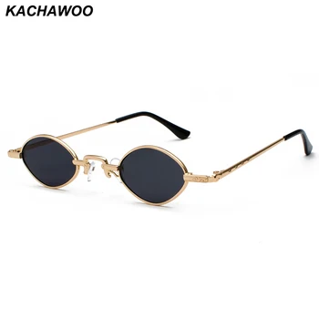 Kachawoo minúsculos óculos de sol dos homens de armação de metal preto vermelho lente clara retro pequeno oval óculos de sol das mulheres unisex itens para presente