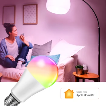 A Apple Homekit wi-Fi Smart Lâmpada 15W Ampola DIODO emissor de luz E27 wi-Fi Lâmpada Inteligente Smart Bulbo Aleax eco ponto Inicial do Google do IOS Siri
