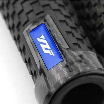 Par de Moto Borracha de Carbono Plástico Apertos de Mão Punhos para a Yamaha YZF R1 R3 R15 R25 R125 R6 22mm punhos do Guiador Acessórios