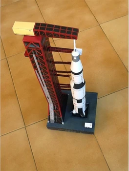 37cm Foguete Saturno V Modelo de Papel DIY Quebra Manual de Espaço 3D Origami de Papel de Arte de Brinquedo de Menino de Presente