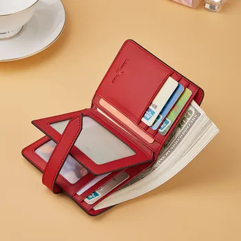 WILLIAMPOLO Nova pequena bolsa de moda feminina simples e curto, estilo Britânico carteira multifuncional multi-card pacote pl208120