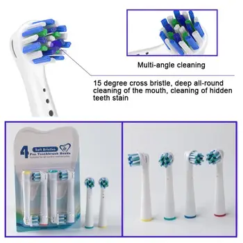 8pcs Sensível Goma de Cuidados de Cabeças de Escova de dentes Oral B Cabeça da Escova de Cerdas Macias,Vitalidade Dupla Limpo Cruz Ação de Cabeça da Escova