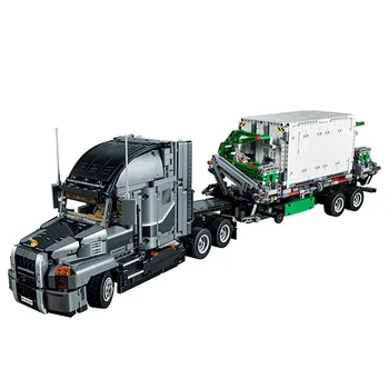 2-em-1 Técnica Marca Hino LR caminhão de lixo Construção de Blocos de Tijolos Modulares Compatível 42078 Crianças Natal Aniversário, Presente de Brinquedos