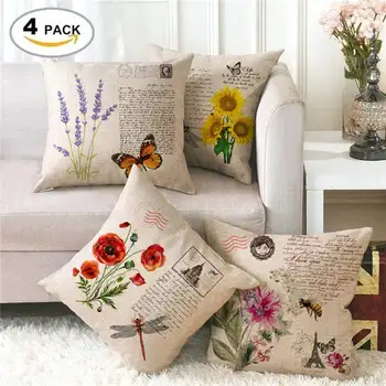 Sofá decorativo fronha planta da série fronha sala de estar flores decorativas de frutas impresso linho pillowcase450x450mm