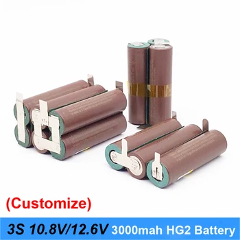 18650 hg2 3000mAh 20amps Bateria 10.8 v 12,6 v chave de fenda bateria de solda solda faixa 3S 3S2P 12,6 v bateria (personalizar)