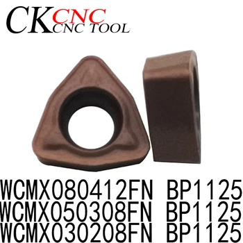 10pcs WCMX030208FN WCMX050308FN WCMX080412FN BP1125 CNC lâmina de liga de carboneto de ferramenta de corte de pastilhas de metal duro ferramentas de corte para torno