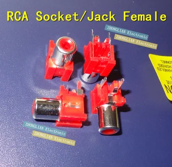 30PCS/Monte RCA Tomada/Tomada de Conector Fêmea Vermelho/Branco/Amarelo buraco Único Para AV/Áudio/Sinal