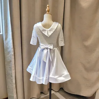 De Dança Latina De Vestido Para As Meninas Elegante Laço Branco De Dança De Salão Vestidos Para Crianças Desempenho Da Fase De Trajes Da Menina De Roupa