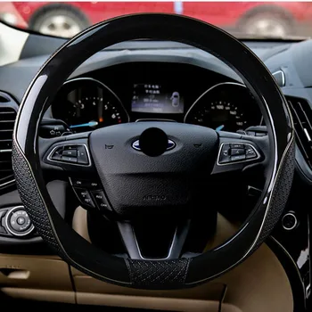 Carro Cobertura de Volante de ajuste para o Ford Mondeo Touro Auto de volante Capa Anti-Derrapante Universal de Couro de Carro-estilo