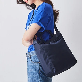 Bolsa De Nylon De Cor Sólida Multi-Função Da Grande Capacidade Do Unisex Do Office Casual Ombro Messenger Bag Azul Escuro