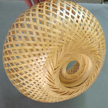 De bambu, Vime, Rattan do Abajur Mão-de Tecido de Dupla Camada de Bambu e Abajur Asiático Rústico Japonês Design de Lâmpada